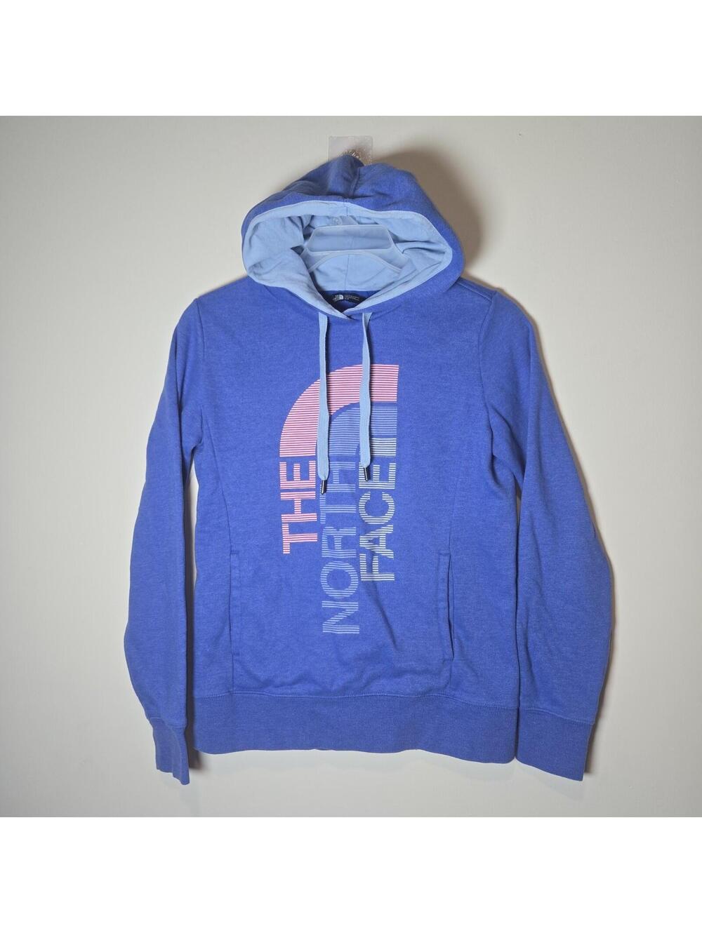 The North Face Womens Blue Logo Long Sleeve Pull Over Hoodie Size S / P